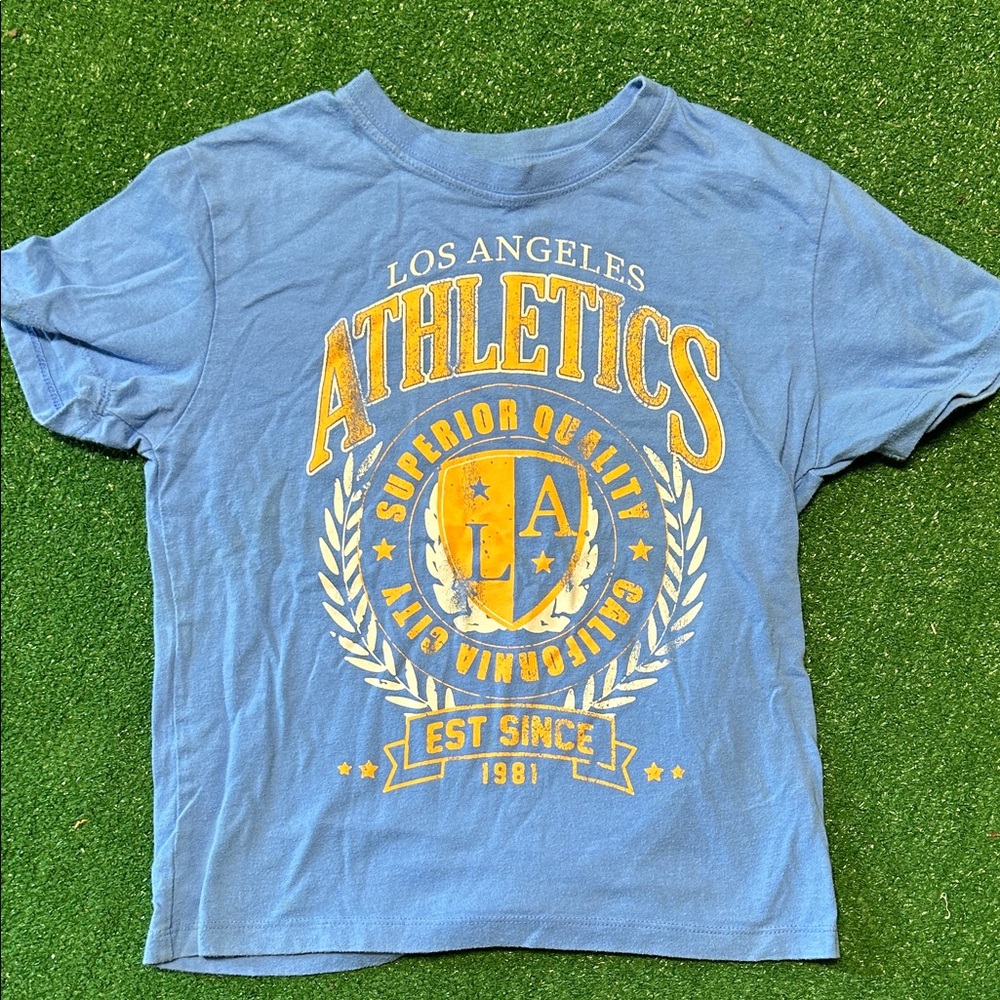 art class Kids Blue and Yellow Athletics T-Shirt